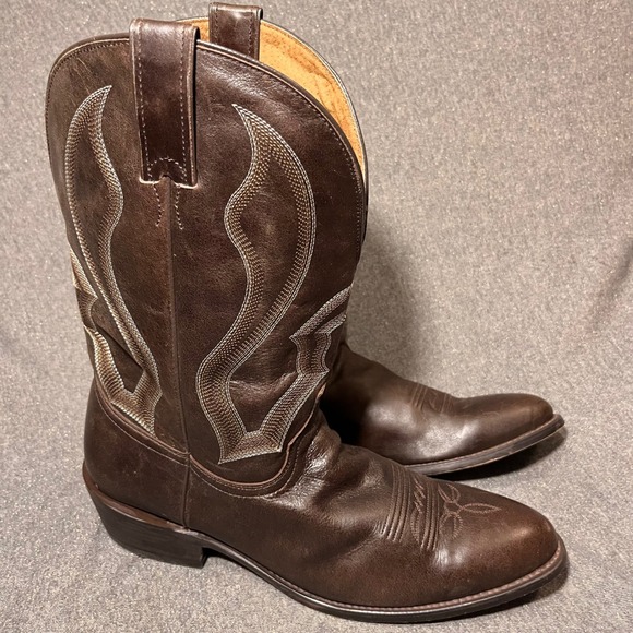 Cody James Mens Dark Brown Leather Western Cowboy Boots Flame Stitching Size 13D - Picture 2 of 7